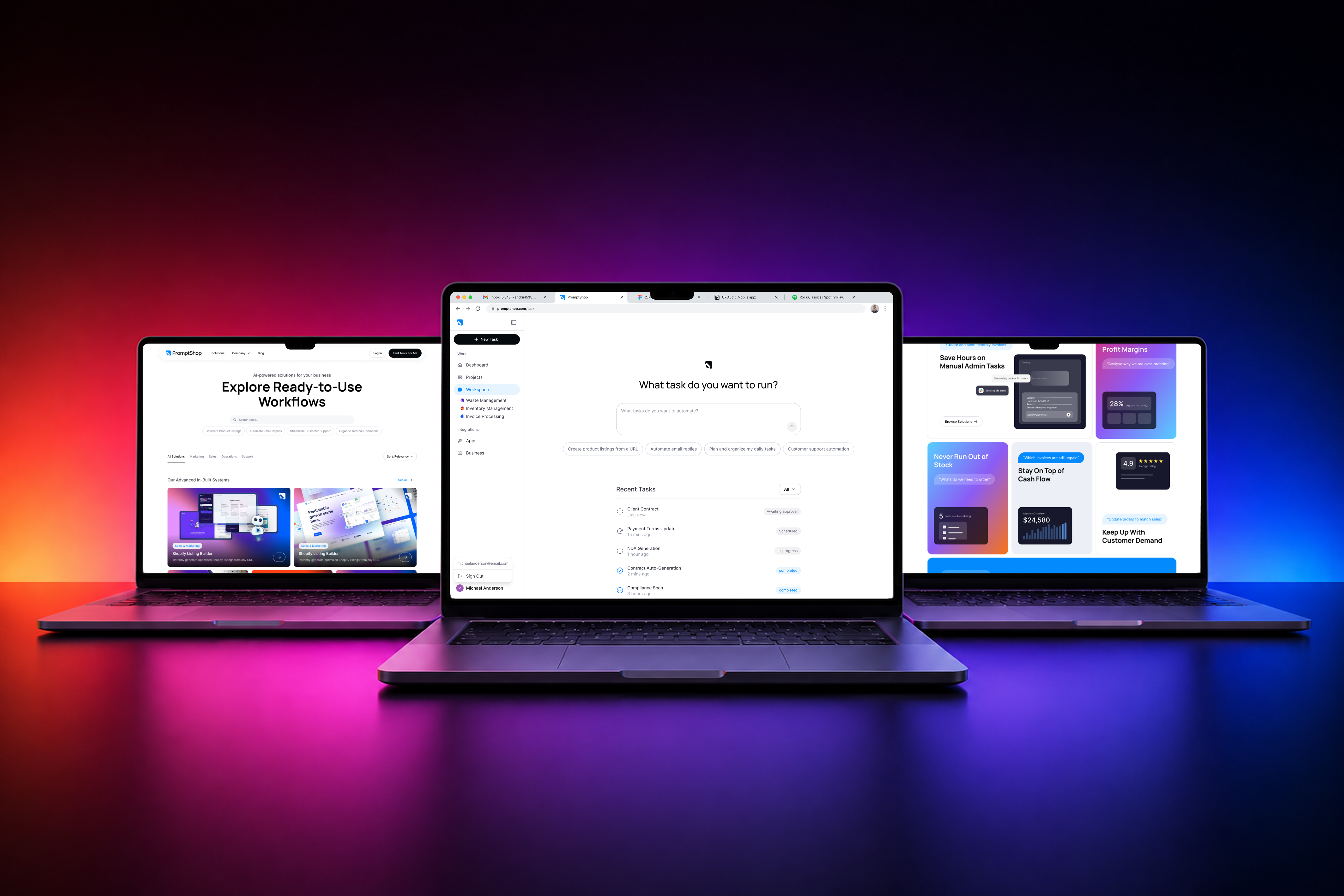 PromptShop — AI agent workspace and marketplace